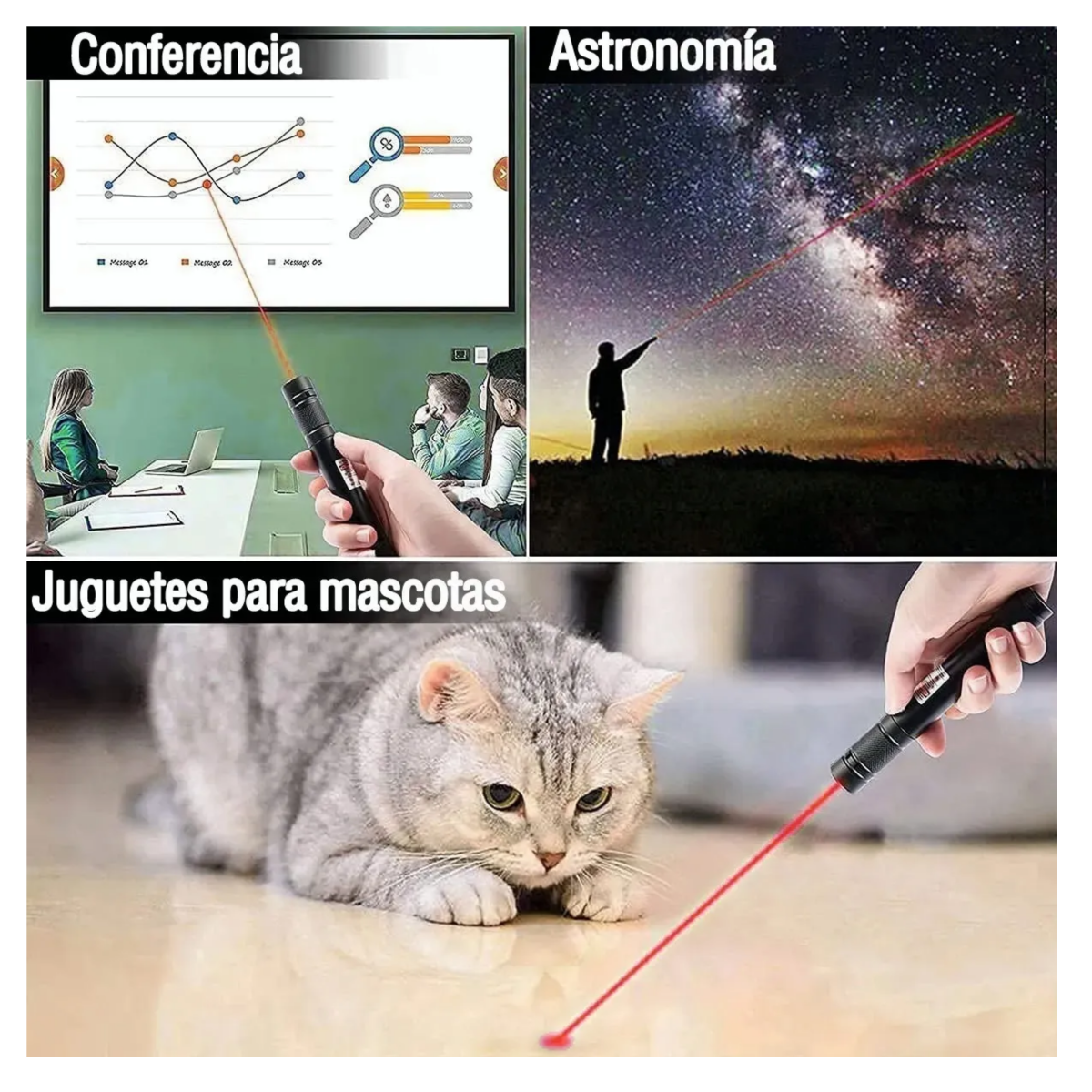Puntero Laser Rojo Potente 5000mw Usb Recargable, Negro