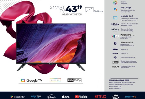 Smart TV Motorola MOT43FLE11 43" Full HD LED