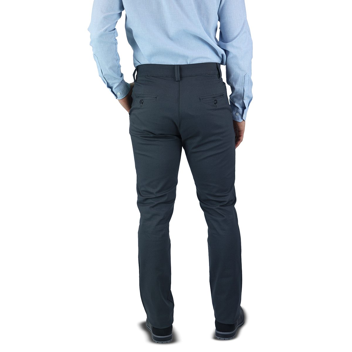 Pantalón Stretch Color Gris Slim Fit De Algodón Para Hombre