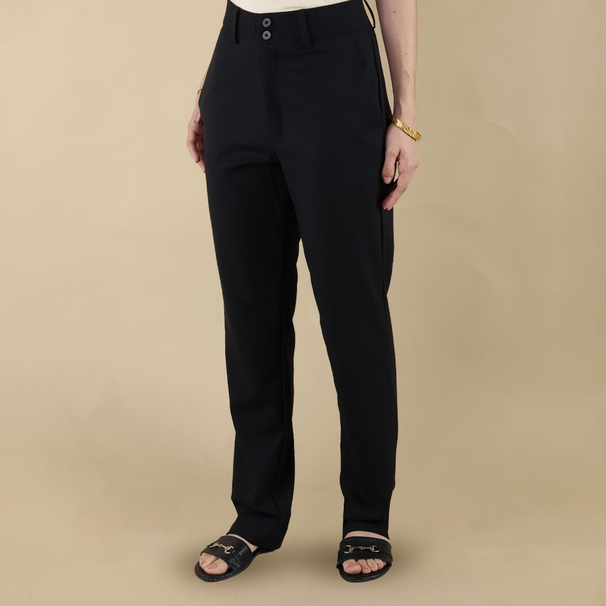 Pantalón Negro De Vestir Para Dama Elegante Oficina Moda Mujer