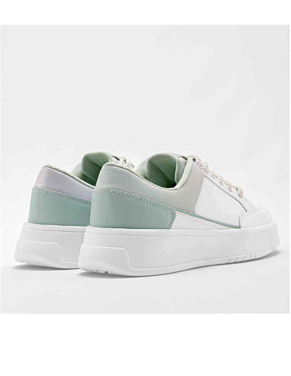 TENIS BLANCO  CON VERDE PARA MUJER 