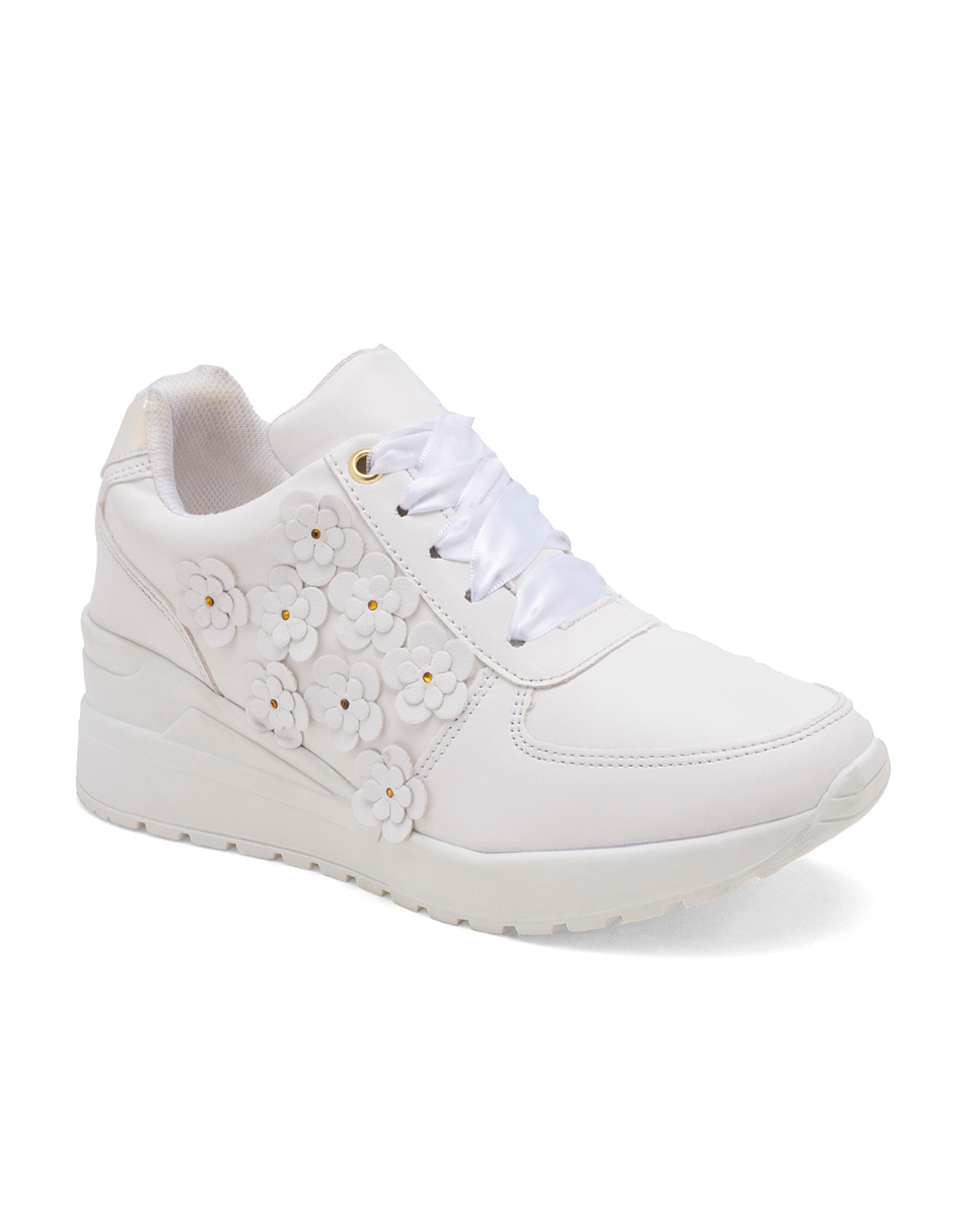 TENIS CON PLATAFORMA COLOR BLANCO