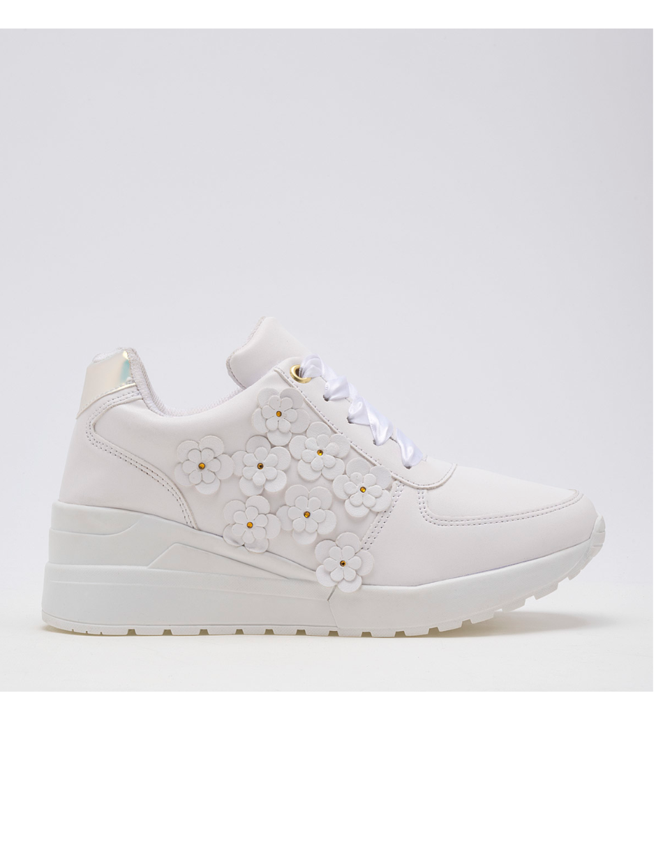 TENIS CON PLATAFORMA COLOR BLANCO