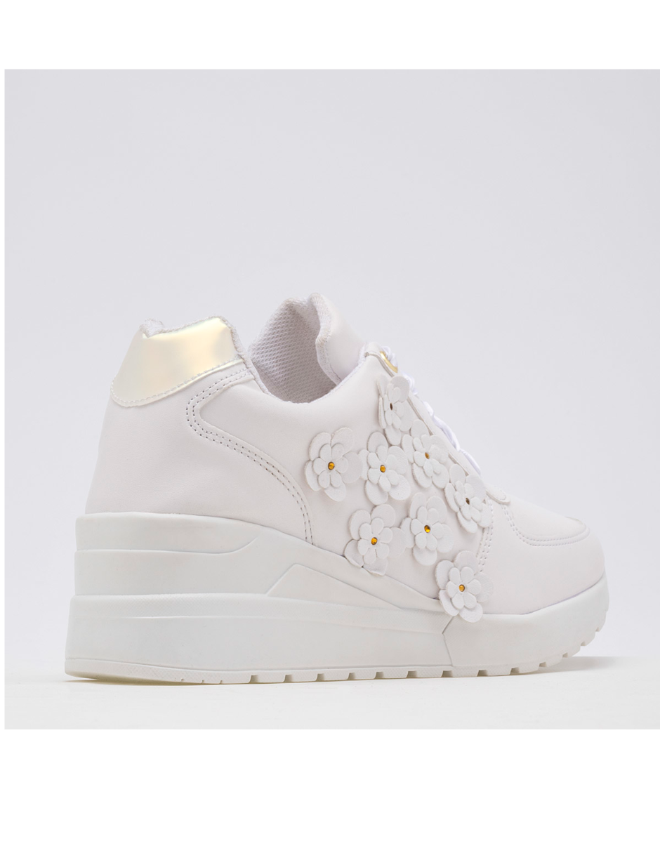 TENIS CON PLATAFORMA COLOR BLANCO