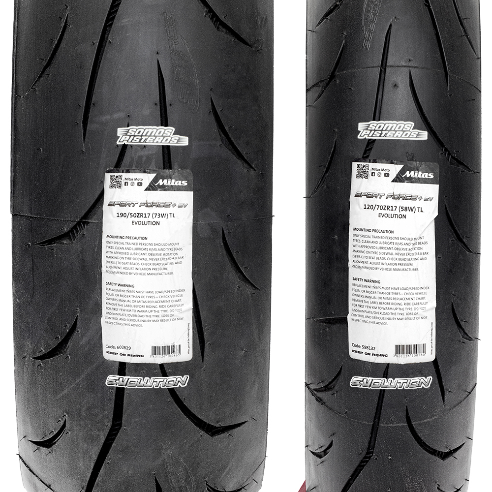 LLANTAS MITAS SPORT FORCE+ Evo 120/70 17 Y 190/50 17 GSXR ZX