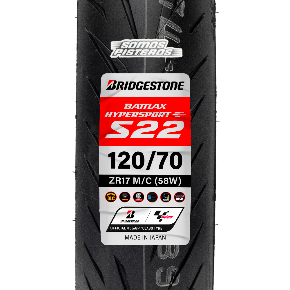Llanta Bridgestone Battlax S22 120/70 17 R6R R1 S1000RR ZX6