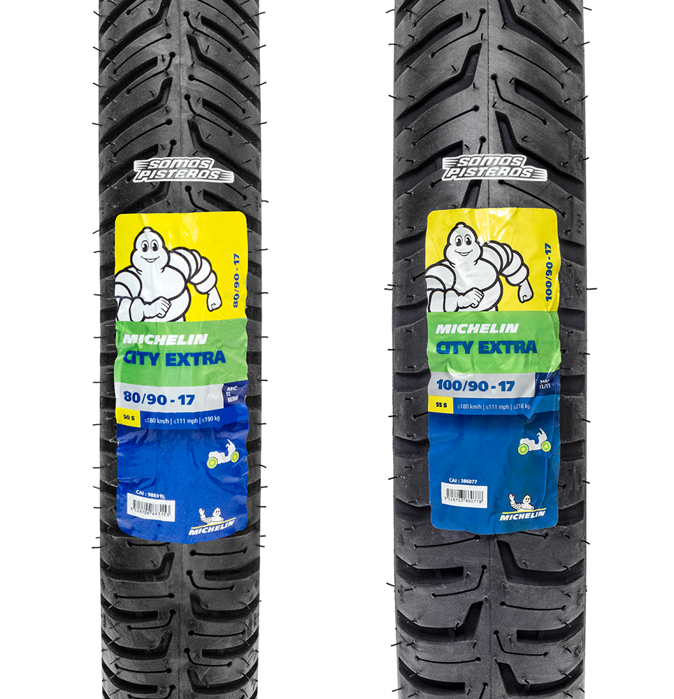 Llantas Michelin City Extra  80/90 17 y  100/90 17 125Z TL