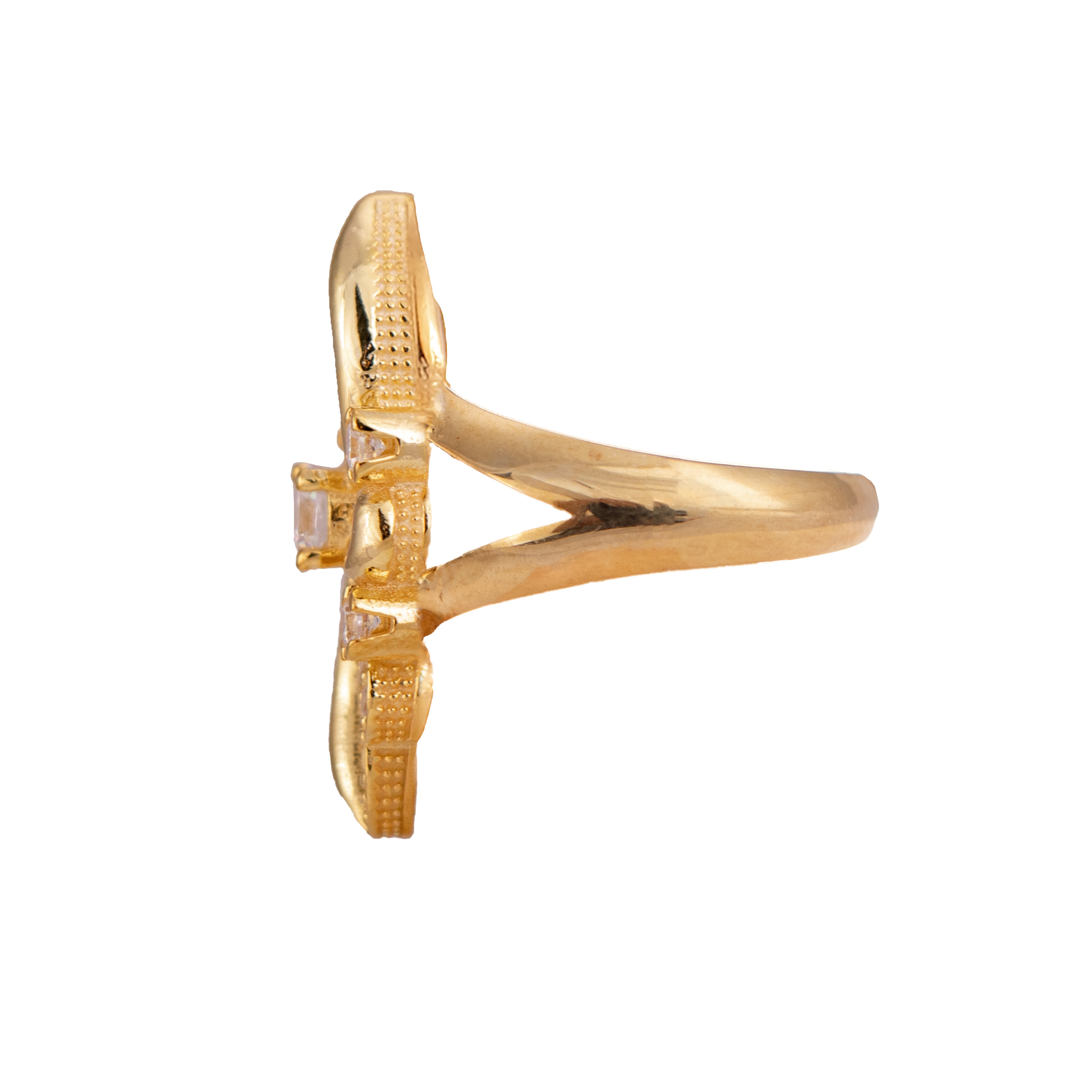 Anillo turco Marmara Kelebek de Plata 925, con baño de Oro de 14k y zirconia cúbica