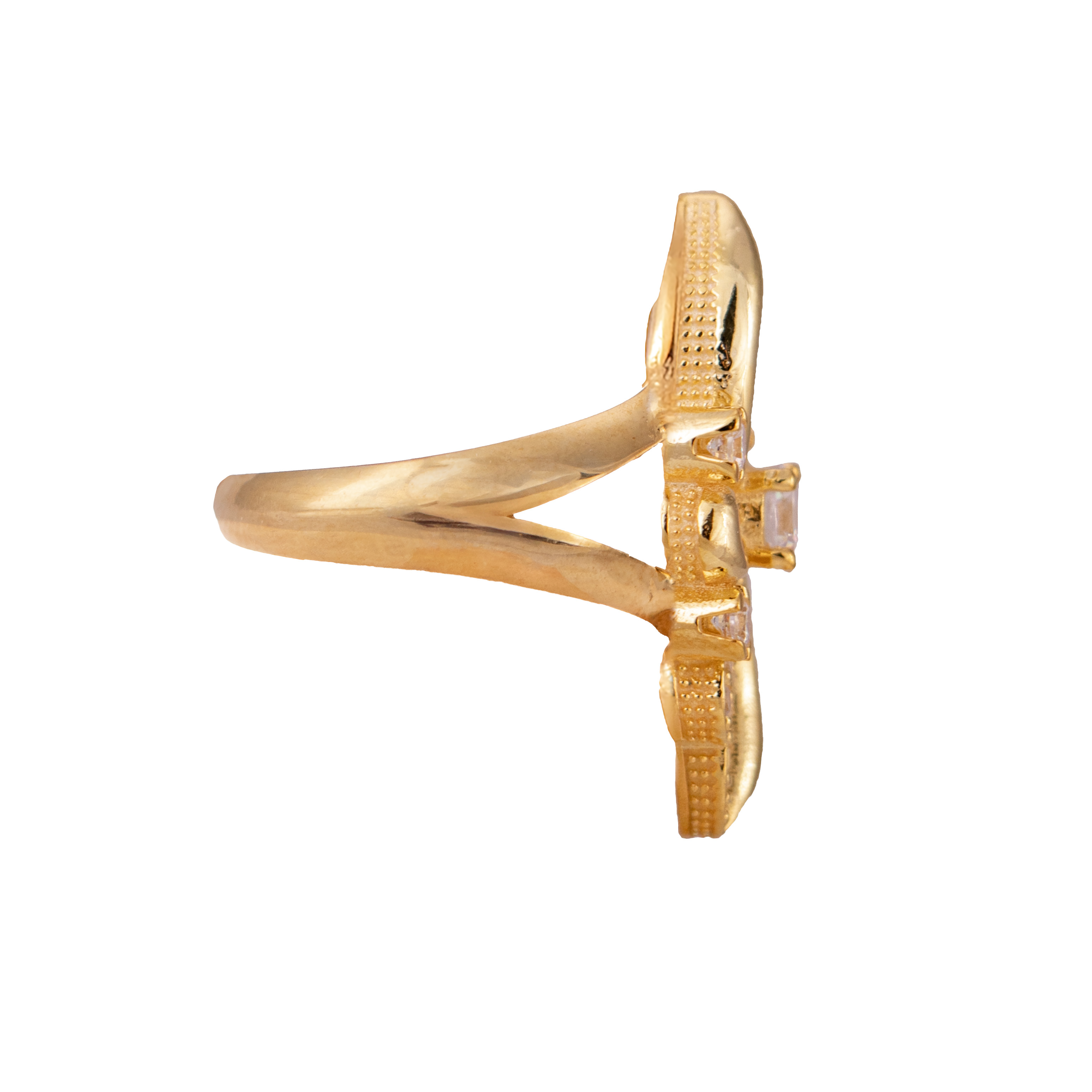 Anillo turco Marmara Kelebek de Plata 925, con baño de Oro de 14k y zirconia cúbica