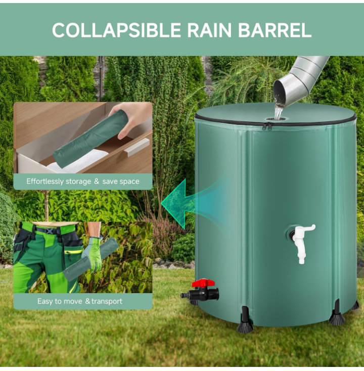 Recipiente para almacenamiento de agua plegable portátil 