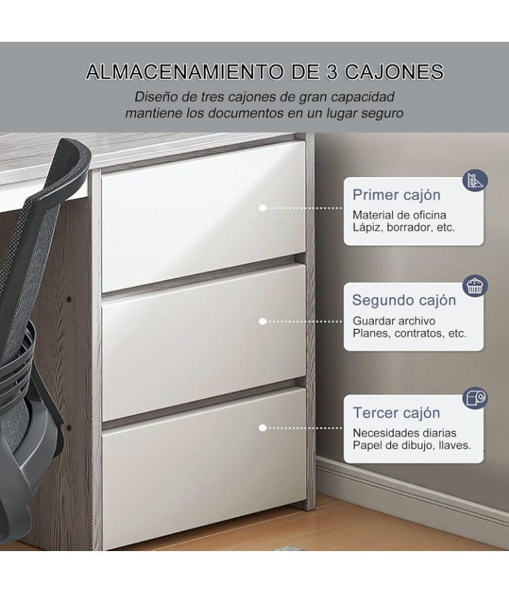Escritorio mesa de trabajo Minimalista con cajones resistente 