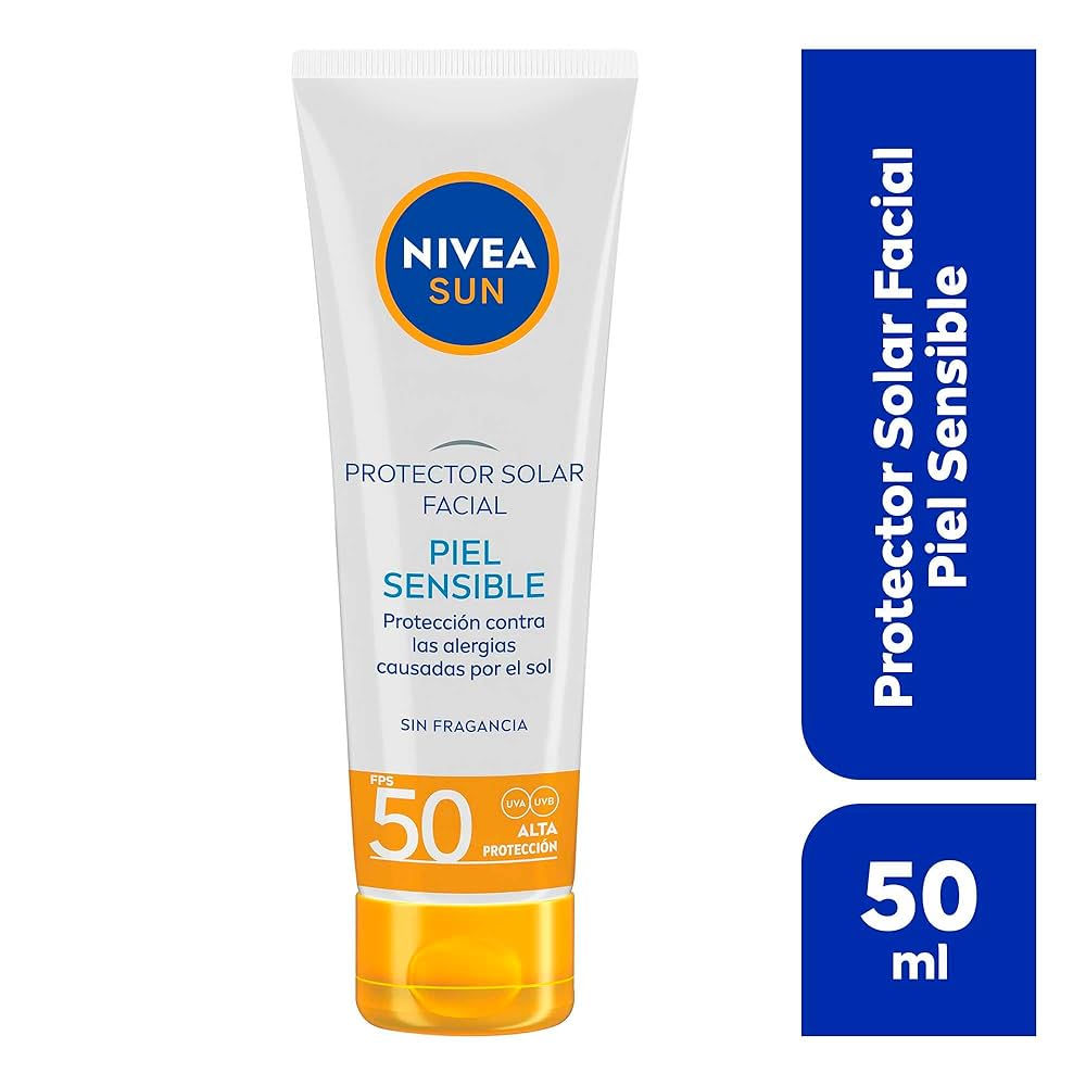 Nivea Sun protector solar fps50 piel sensible proteccion contra las alergias causadas por el sol