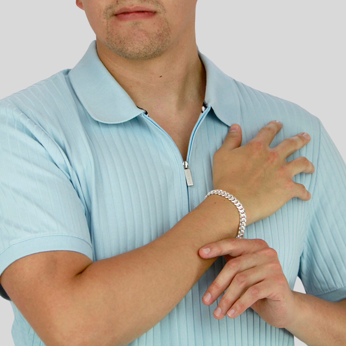 Pulso cubano plata .925 hombre 