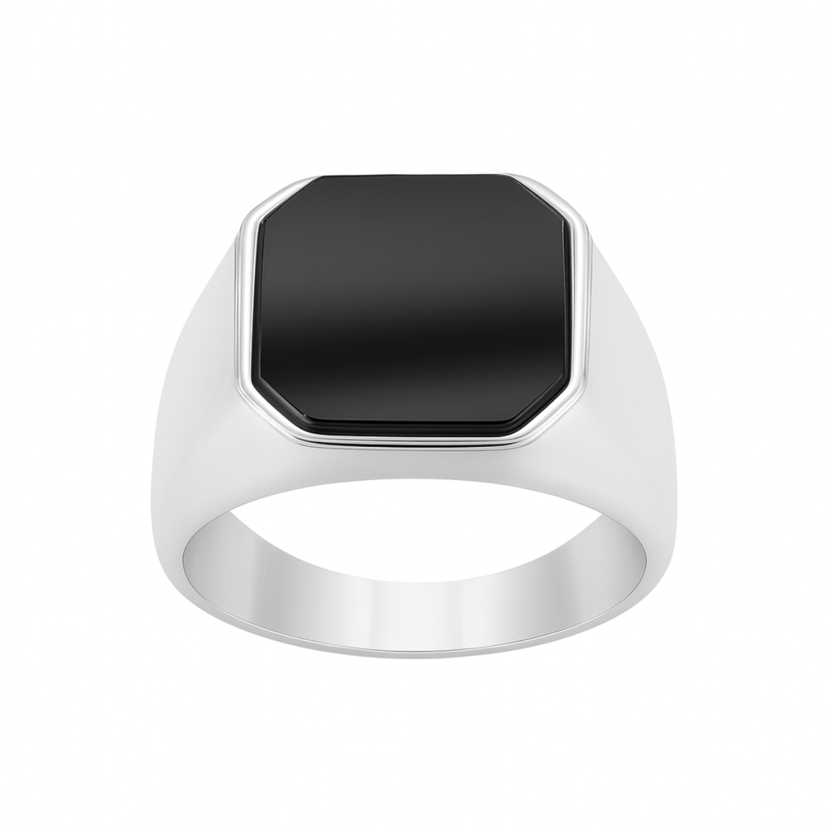 Anillo ónix de plata .925 octagonal de piedra natural