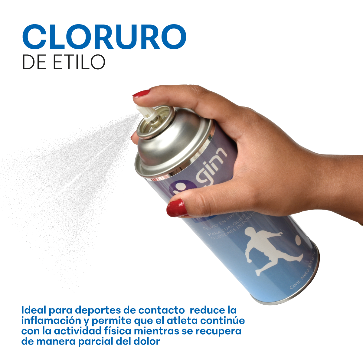 Cloruro de Etilo Spray 375 g (16 oz) – Presentación en 3 Piezas – Anestésico Tópico en Aerosol para Uso Profesional