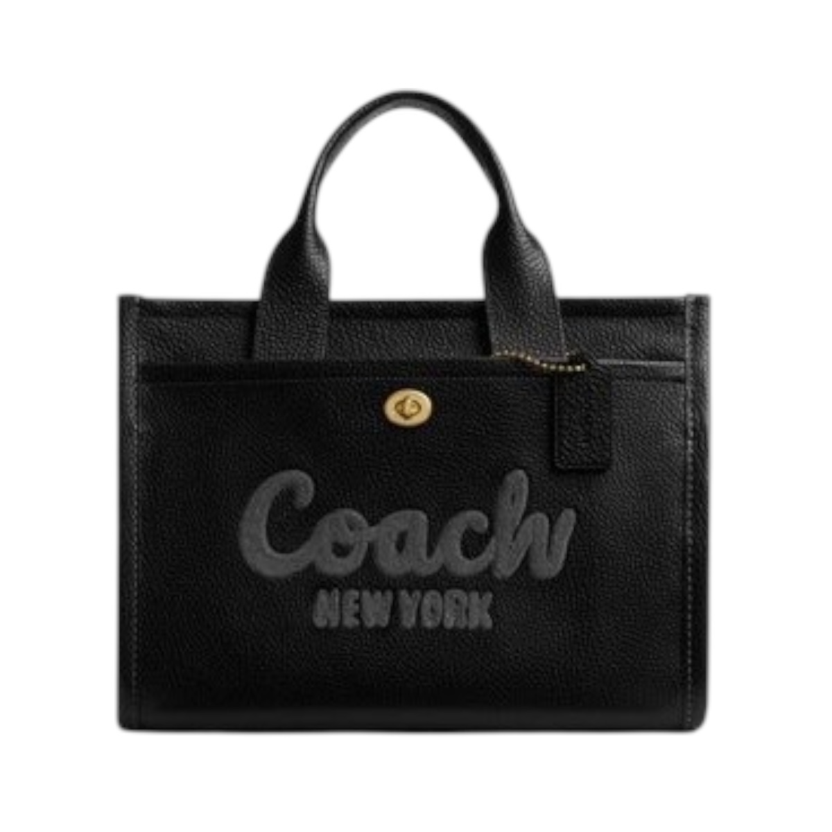 Bolsa Tote bandolera COACH andrea color negro, cuerro de becerro