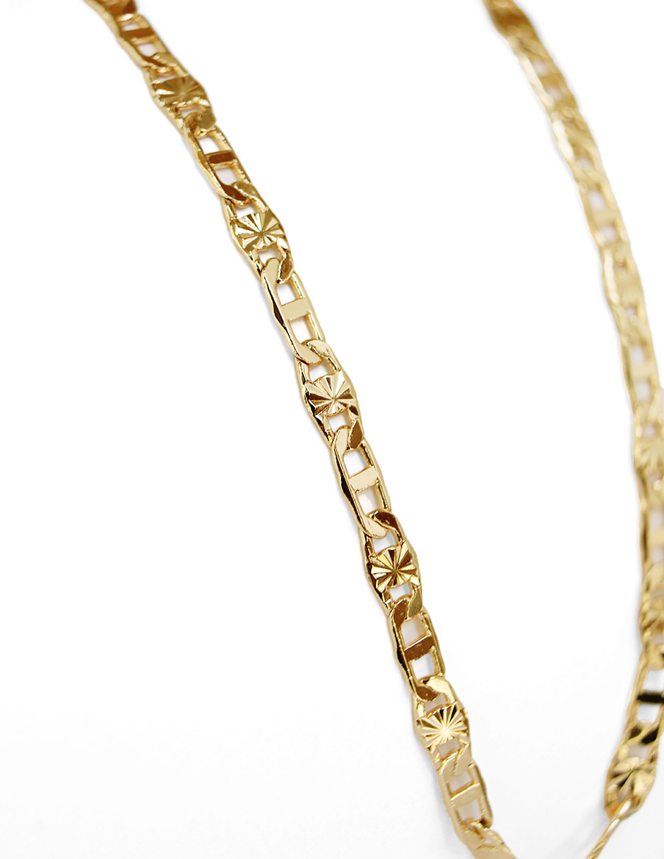 Cadena Oro Laminado Espejo Adiamantada Moon