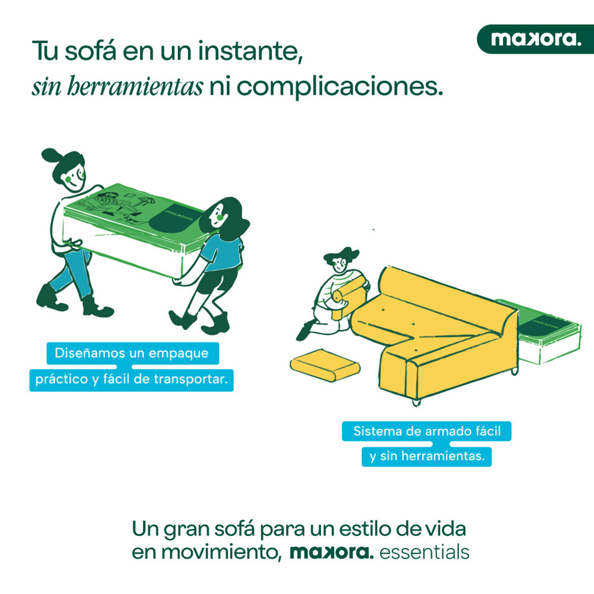 Sofá Cama Makora Royce Gris Oxford Lino De 3 Plazas Con Portavasos