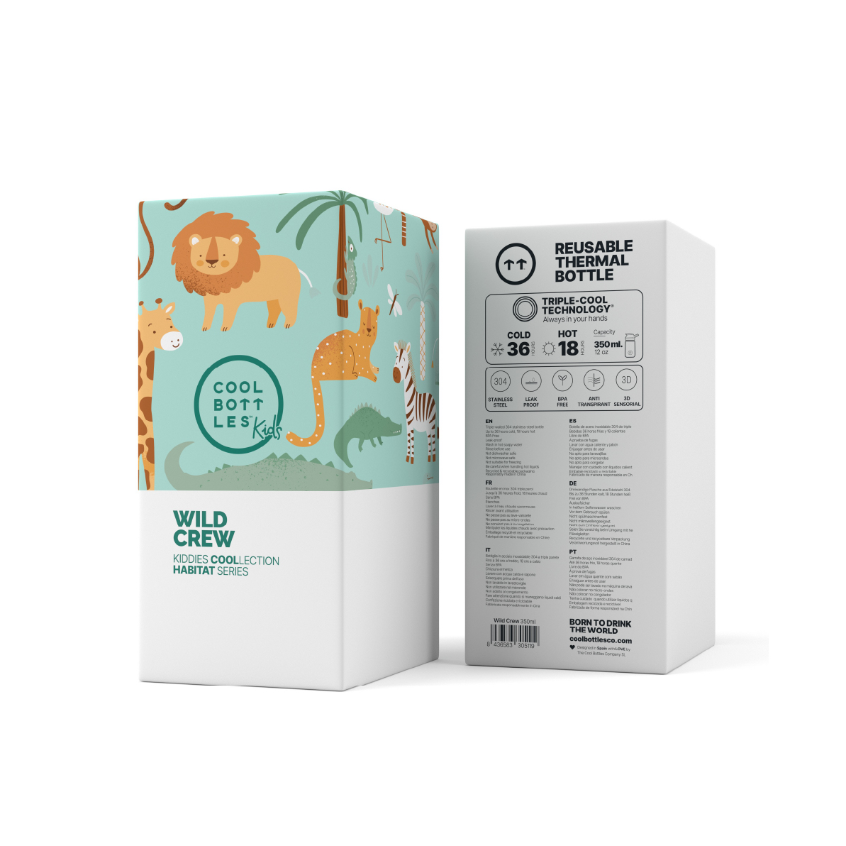 Cool Bottles Botella Termo Kiddie Wild Crew 350 Ml