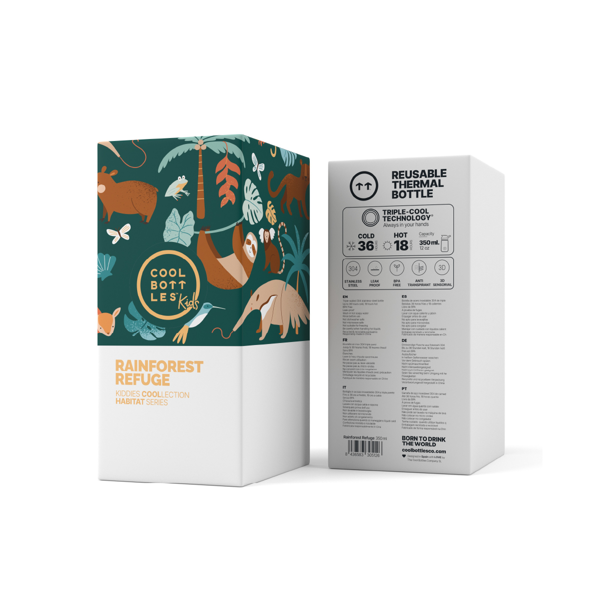 Cool Bottles Botella Termo Kiddie Rainforest Refuge 350 Ml