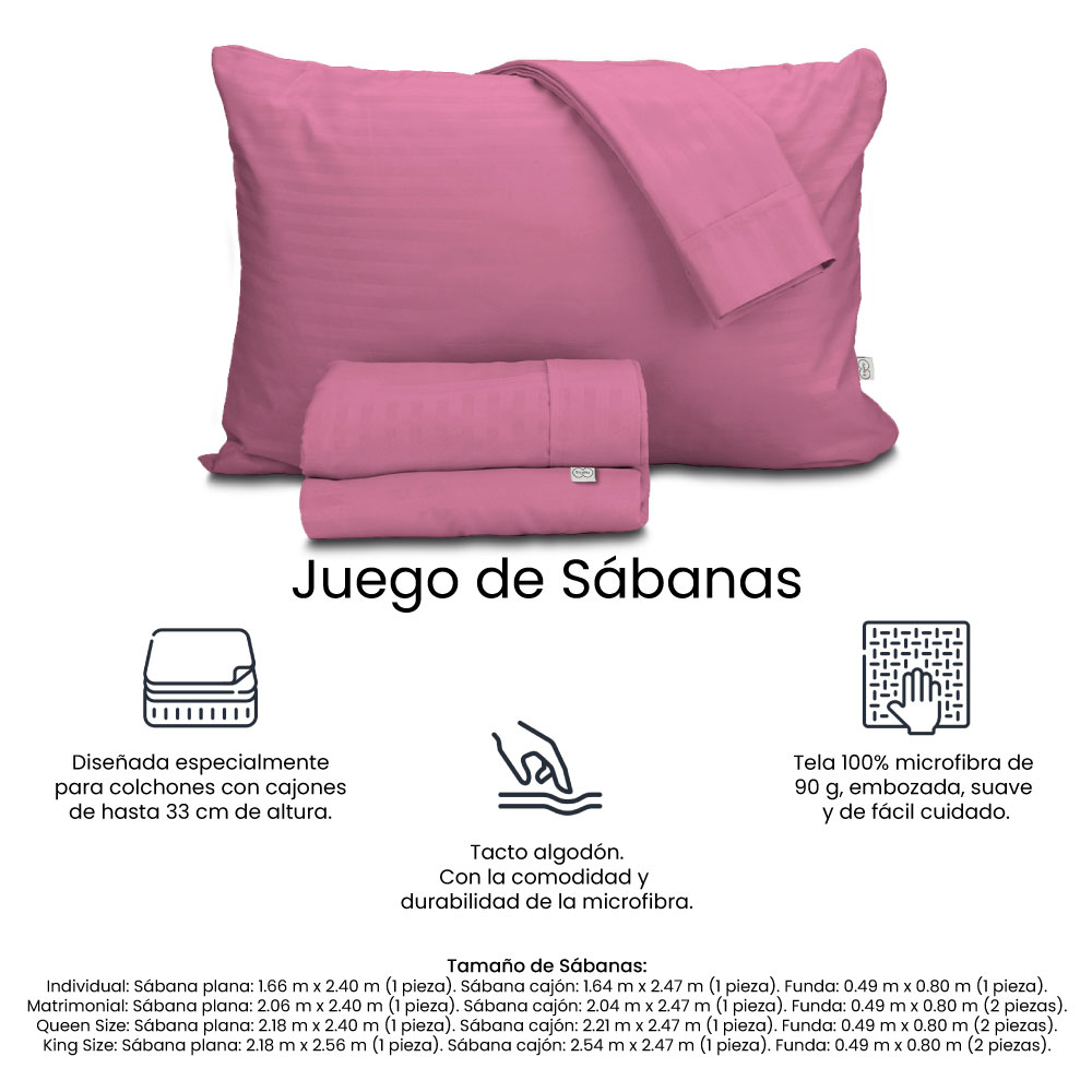 Sábanas Individual Trinity Palo de Rosa 