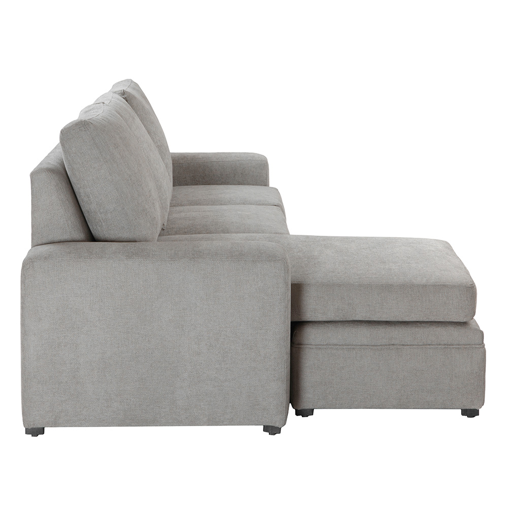 Sofá-Chaise Trinity Canvas  Gris  ENTREGA SOLO EN CDMX Y AREA METROPOLITANA