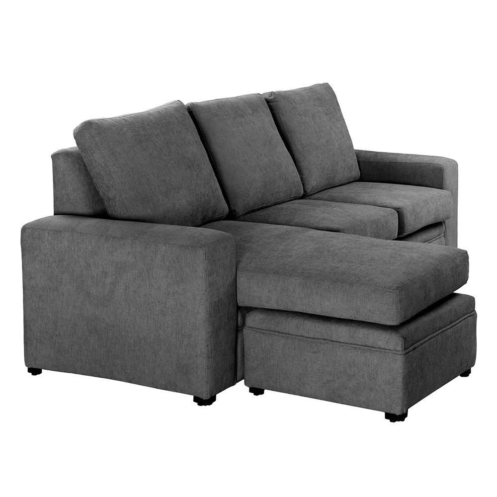 Sofá-Chaise Trinity Canvas  Gris  Oscuro  ENTREGA SOLO EN CDMX Y AREA METROPOLITANA