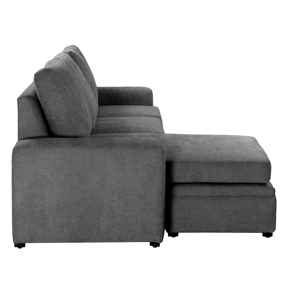 Sofá-Chaise Trinity Canvas  Gris  Oscuro  ENTREGA SOLO EN CDMX Y AREA METROPOLITANA