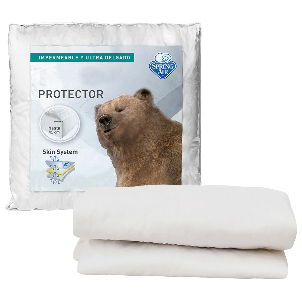 Colchón King Size Spring Air Therapy Blanco + Protector Spring Air Ultra + Sábanas Basic