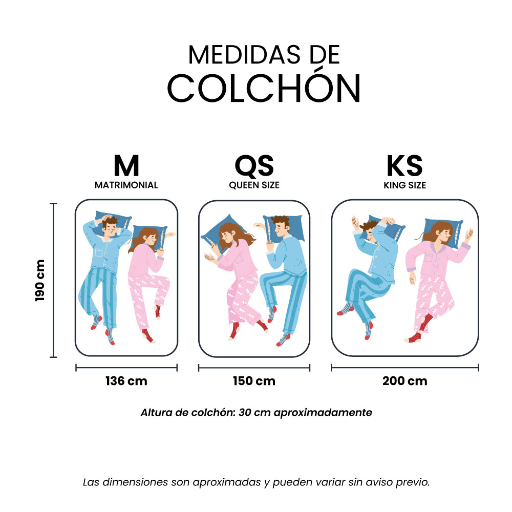 Colchón Matrimonial Spring Air Cantabria Azul  + 2 Almohadas Spring Air Osos 