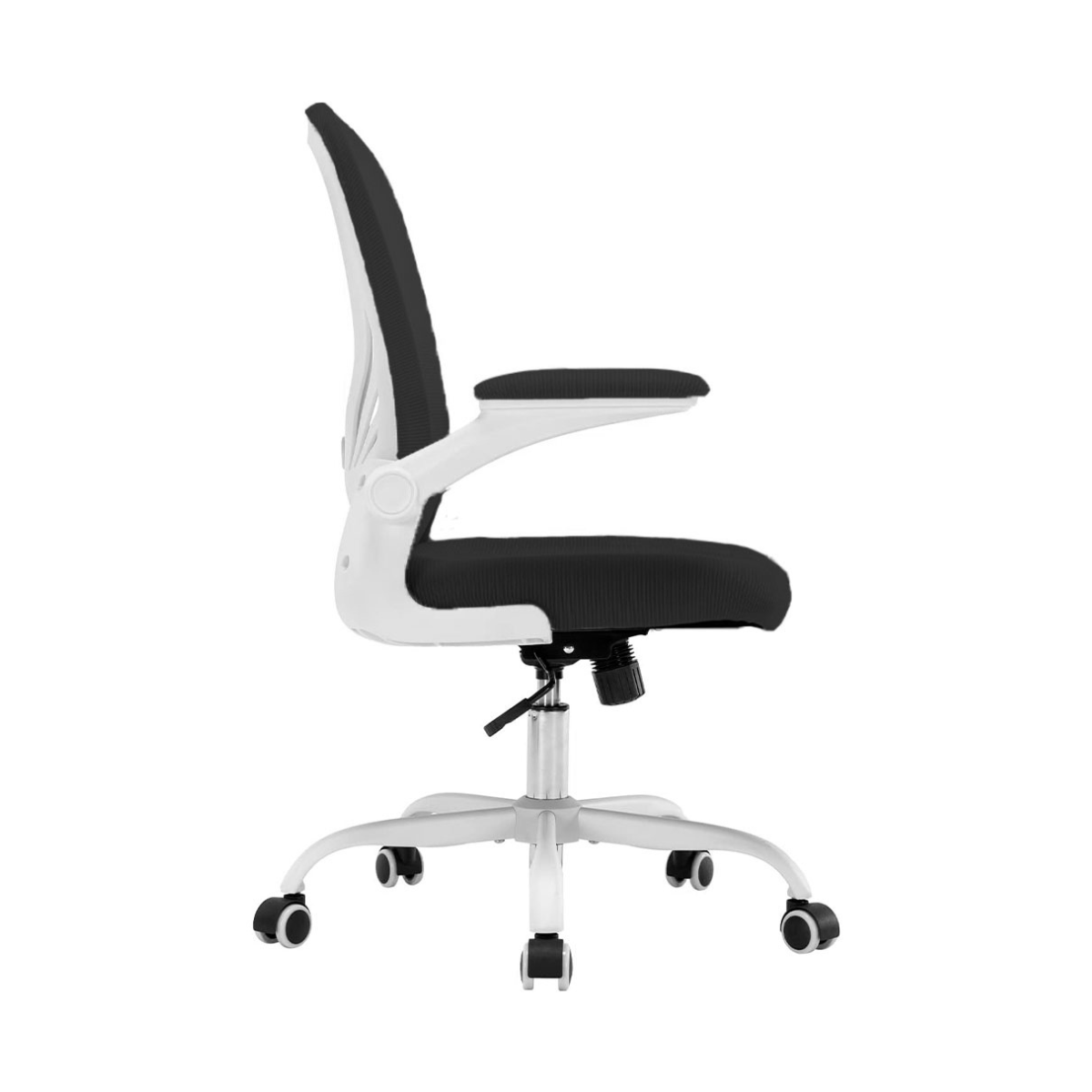 Silla de Oficina Ergonómica con Altura Ajustable, Respaldo Alto con Soporte Lumbar, Blanco/Negro, Bluelander