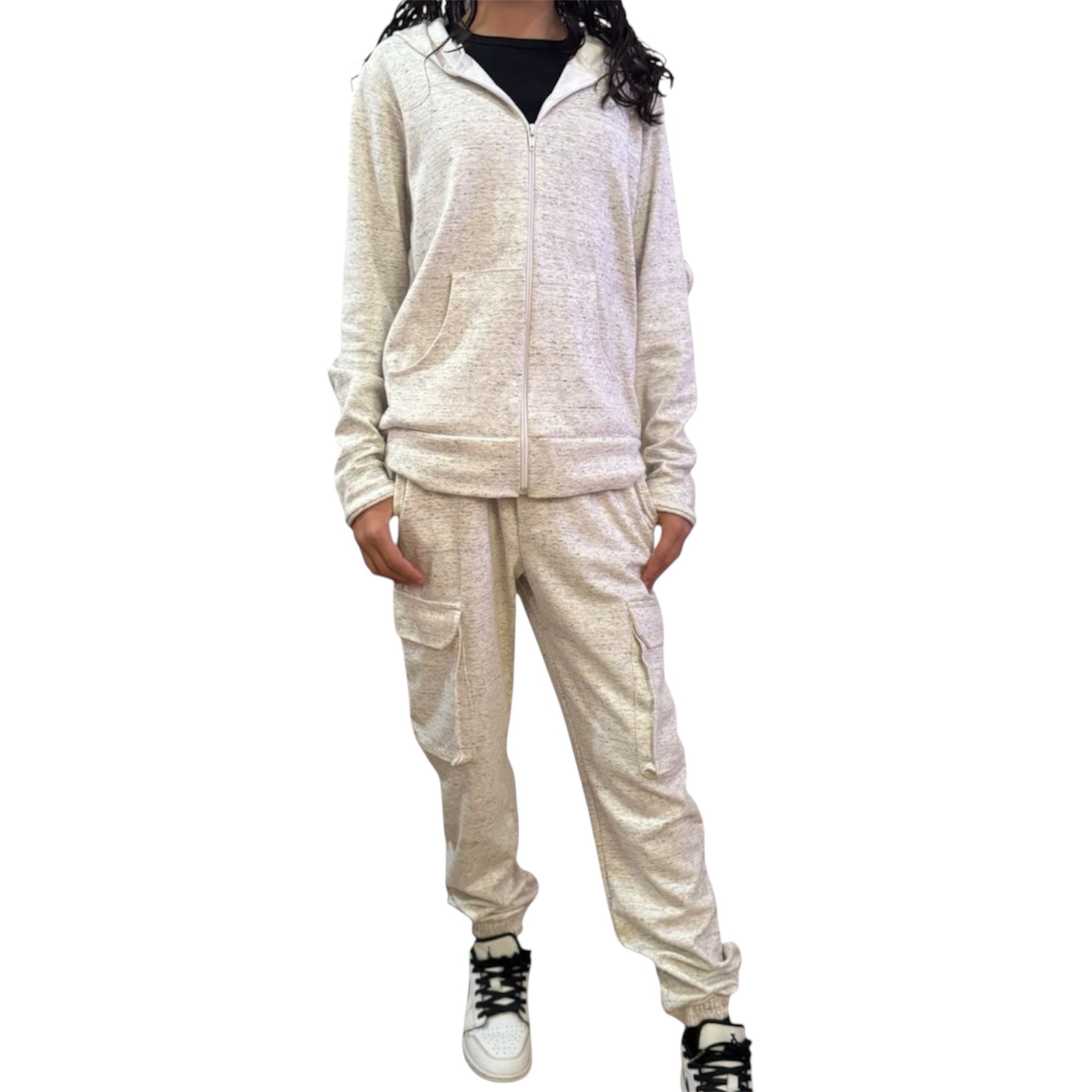 Conjunto de Pans para Niño y Niña Talla 14/16 Sudadera con Gorro y Pants con Bolsos Cargo Comodidad y Estilo