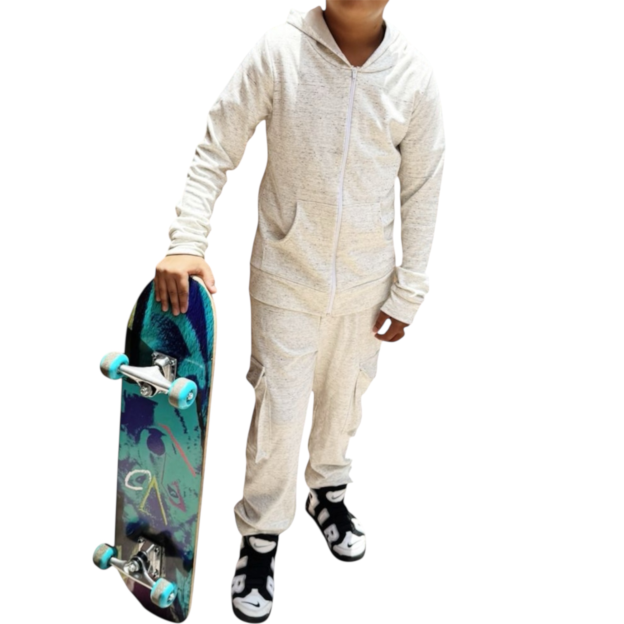 Conjunto de Pans para Niño y Niña Talla 14/16 Sudadera con Gorro y Pants con Bolsos Cargo Comodidad y Estilo