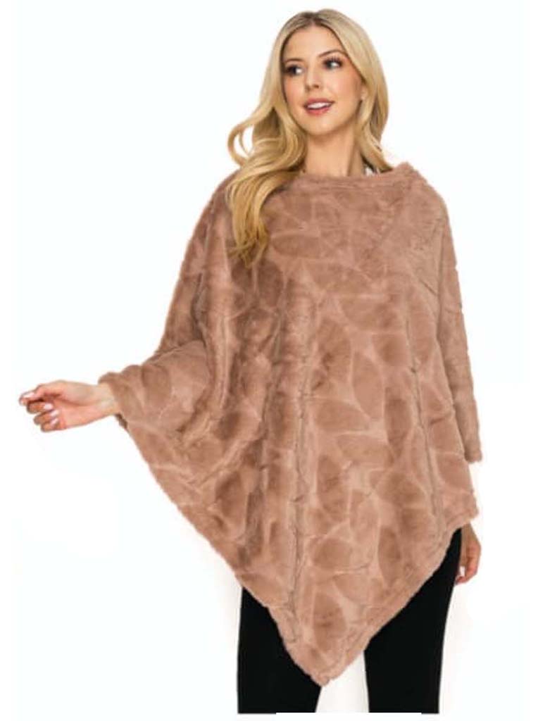 PAQUETE 6 PIEZAS PONCHO DE PELUCHE ESTAMPADO DE HOJAS 