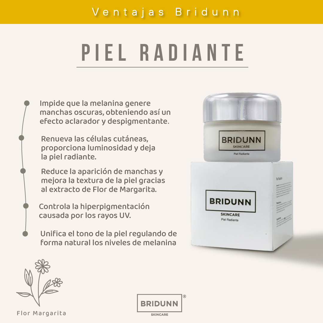  Kit Despigmentante + Antioxidante BRIDUNN SKINCARE Crema con Flor de Margarita + Suero Vitamina E | Natural y Efectivo