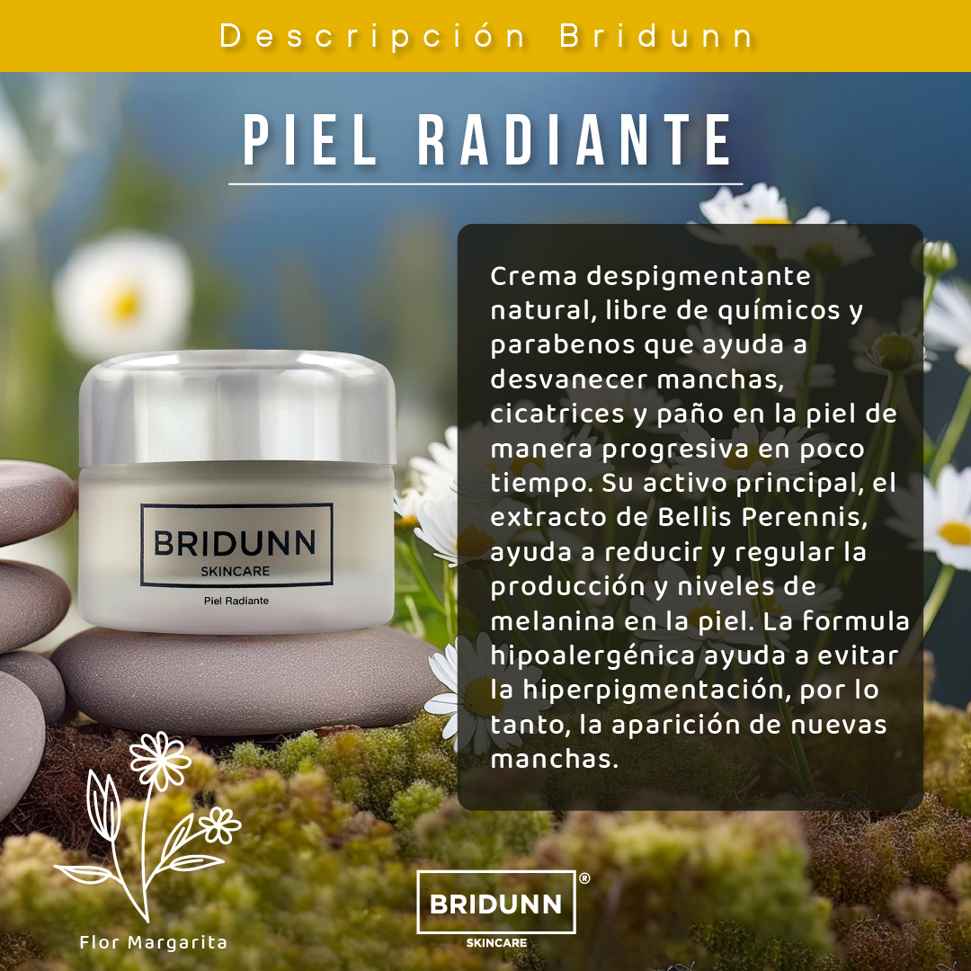  Kit Despigmentante + Antioxidante BRIDUNN SKINCARE Crema con Flor de Margarita + Suero Vitamina E | Natural y Efectivo