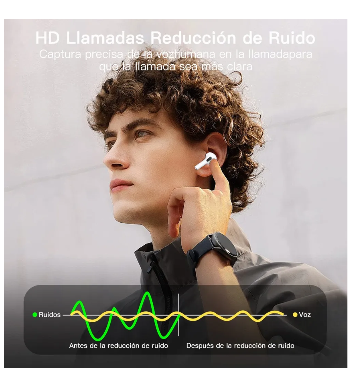 Audífonos Bluetooth Hifi Auriculares Malubero Hd Call Para Ios iPhone Color Blanco