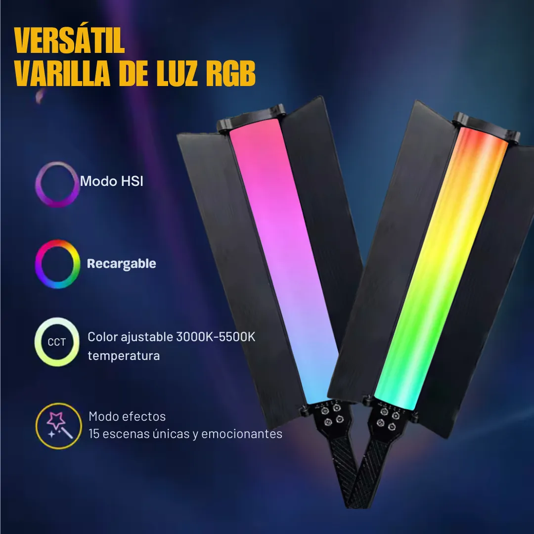 Lámpara LED RGB 20w con Batería Recargable y Control Remoto ideal para fotografía, video y maquillaje