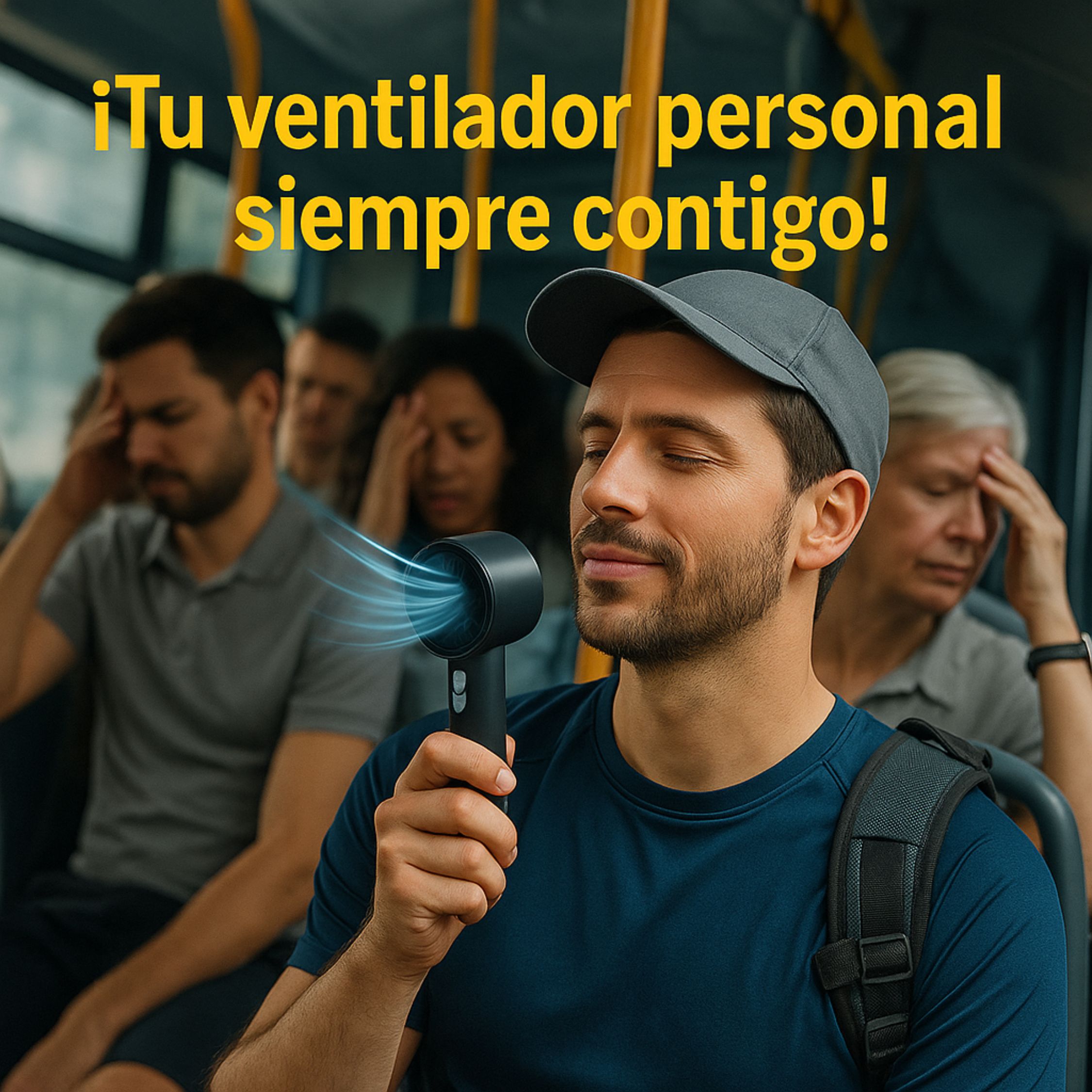Ventilador portátil mini tipo torre recargable de 5 velocidades silenciosas de 25dB y con batería de 3 horas (3000mAh) 