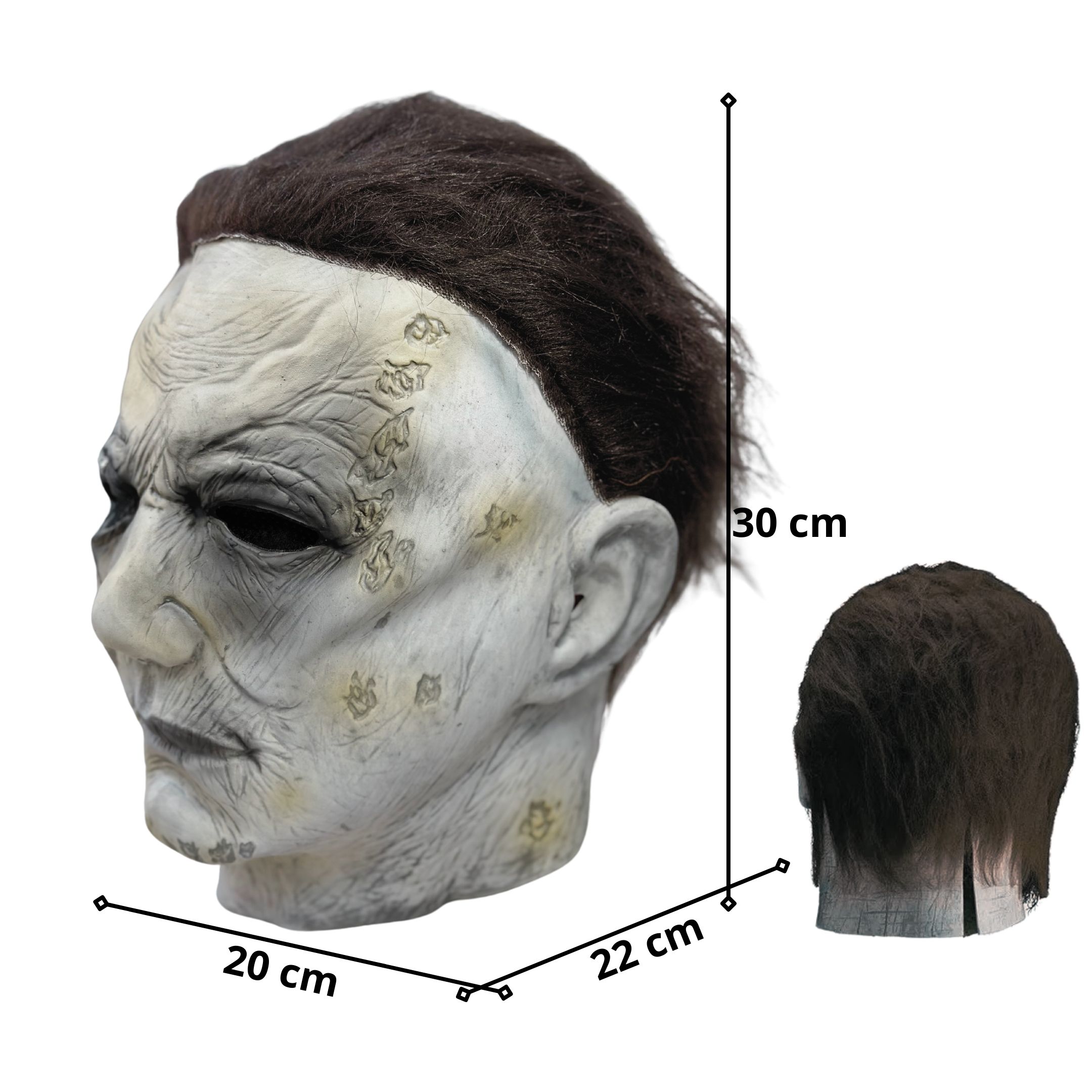 Mascara de Latex de Michael Myers con ojos de Luz LED para Halloween Disfraz 