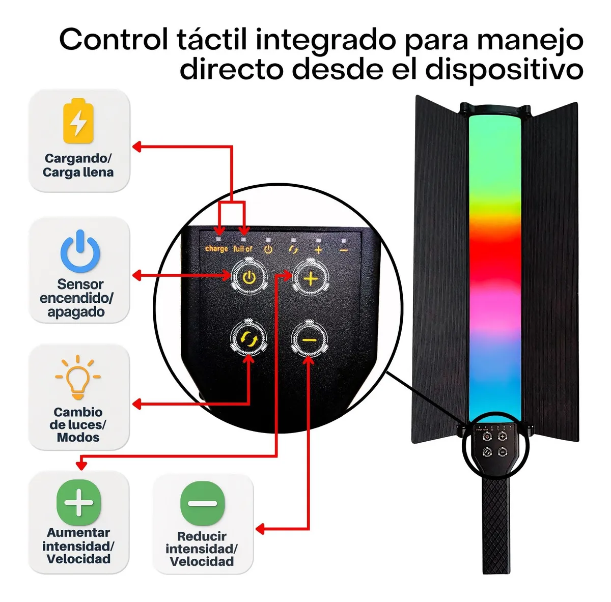 Lámpara LED RGB 20w con Batería Recargable y Control Remoto ideal para fotografía, video y maquillaje