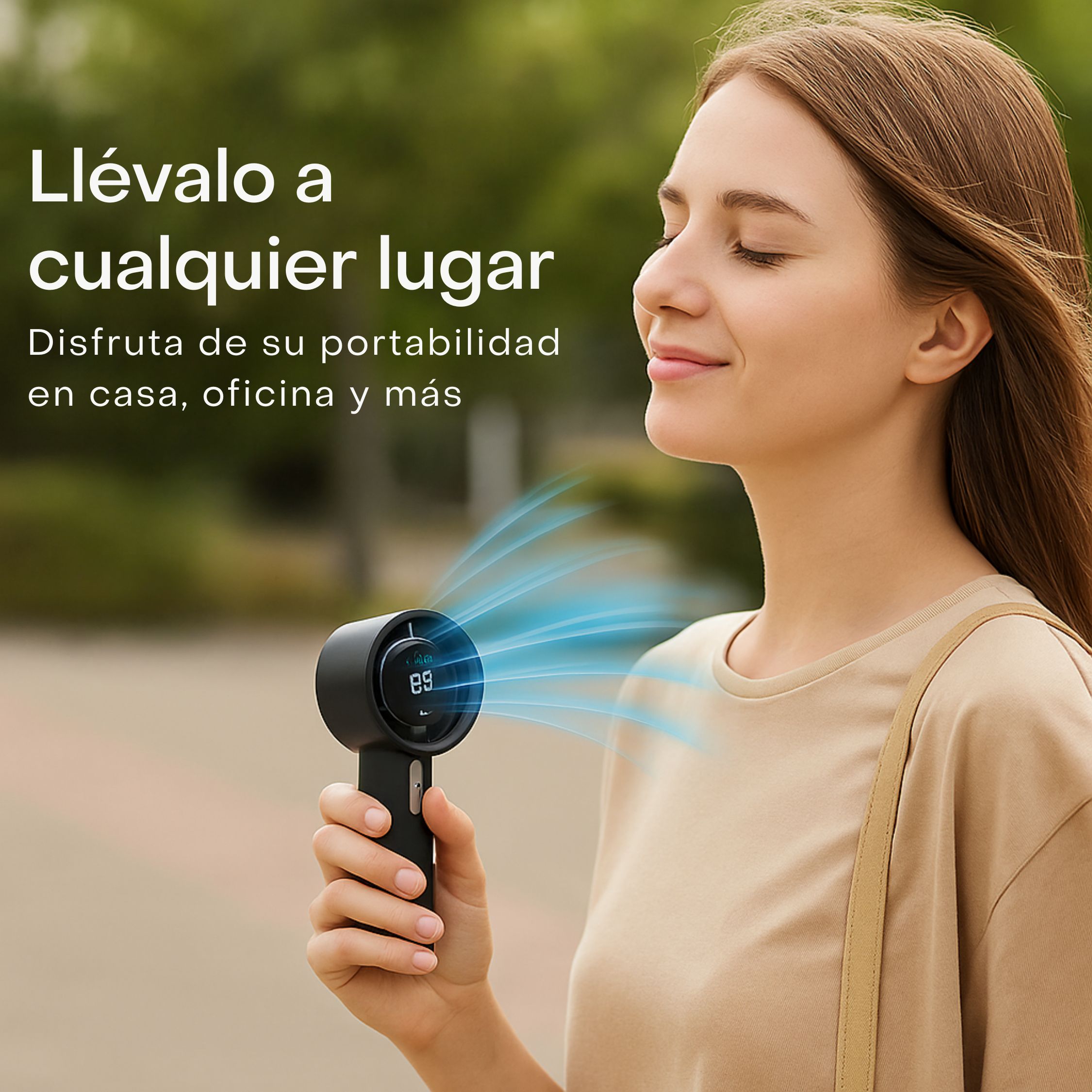 Ventilador portátil mini tipo torre recargable de 5 velocidades silenciosas de 25dB y con batería de 3 horas (3000mAh) 