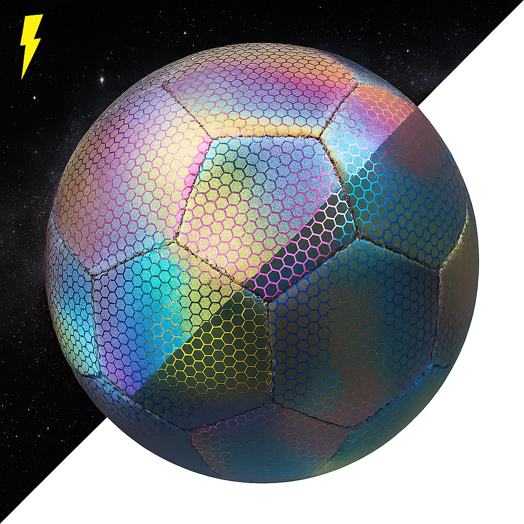 Balón de Fútbol Soccer Reflectante Luminoso Brillante Efecto Tornasol Multicolor No. 5.