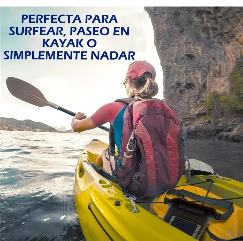 Bolsa impermeable para celular universal kit 4 piezas más protección contra agua ideal para playa y piscina