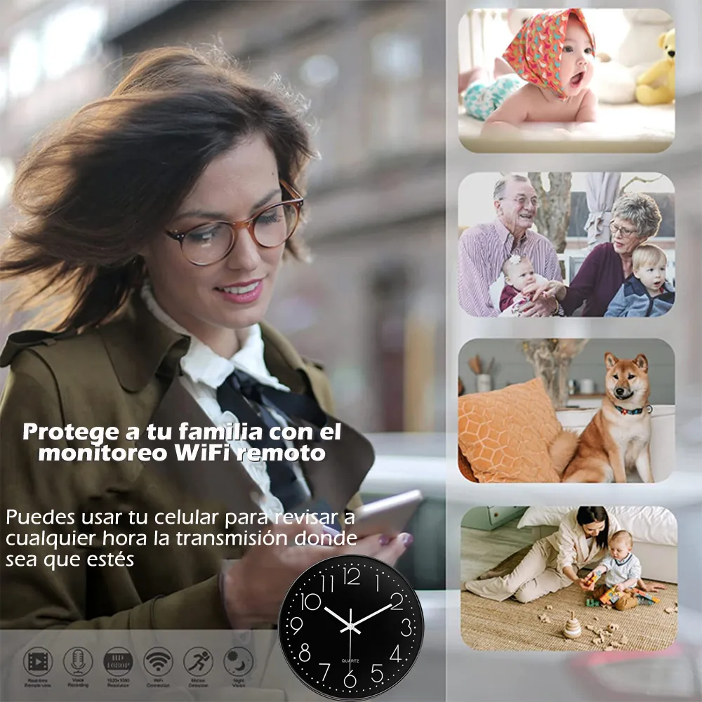 Reloj Espía con Cámara Oculta HD 4k con Control Remoto por APP (Wifi) con Ranura para Micro SD
