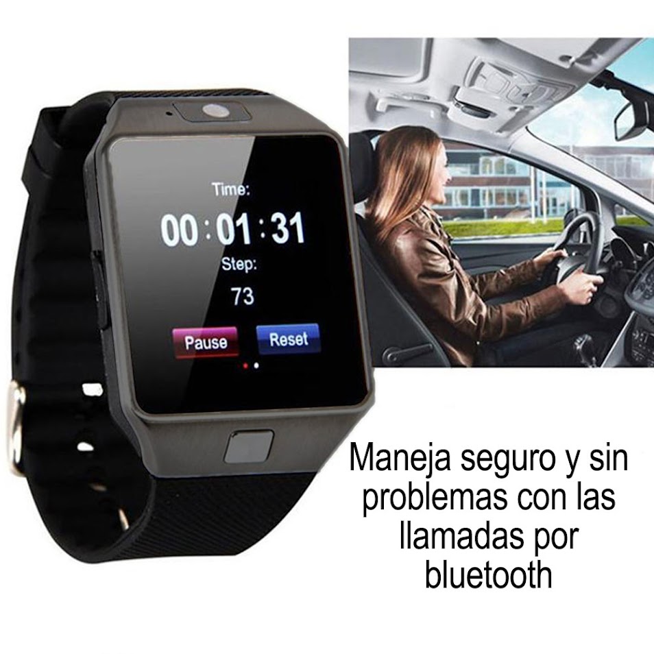 Smartwatch Dz09 Con Bluetooth, Cámara, Cronometro, Llamadas - Reloj Inteligente Plateado