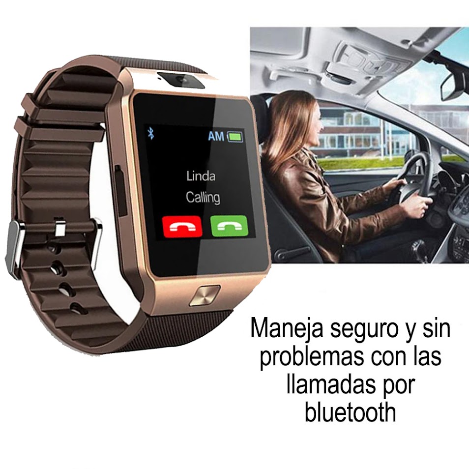 Smartwatch Dz09 Con Bluetooth, Cámara, Cronometro, Llamadas - Reloj Inteligente Dorado.
