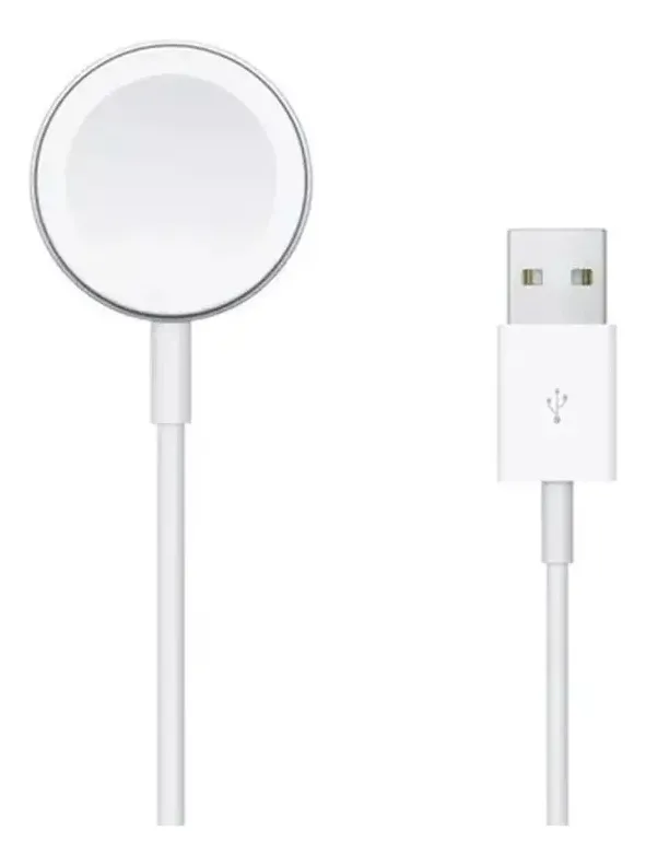 Cargador Magnético USB Para Reloj Inteligente de 1 metro color Blanco compatible con Apple Watch Serie 6 5 4 3 2 Se.
