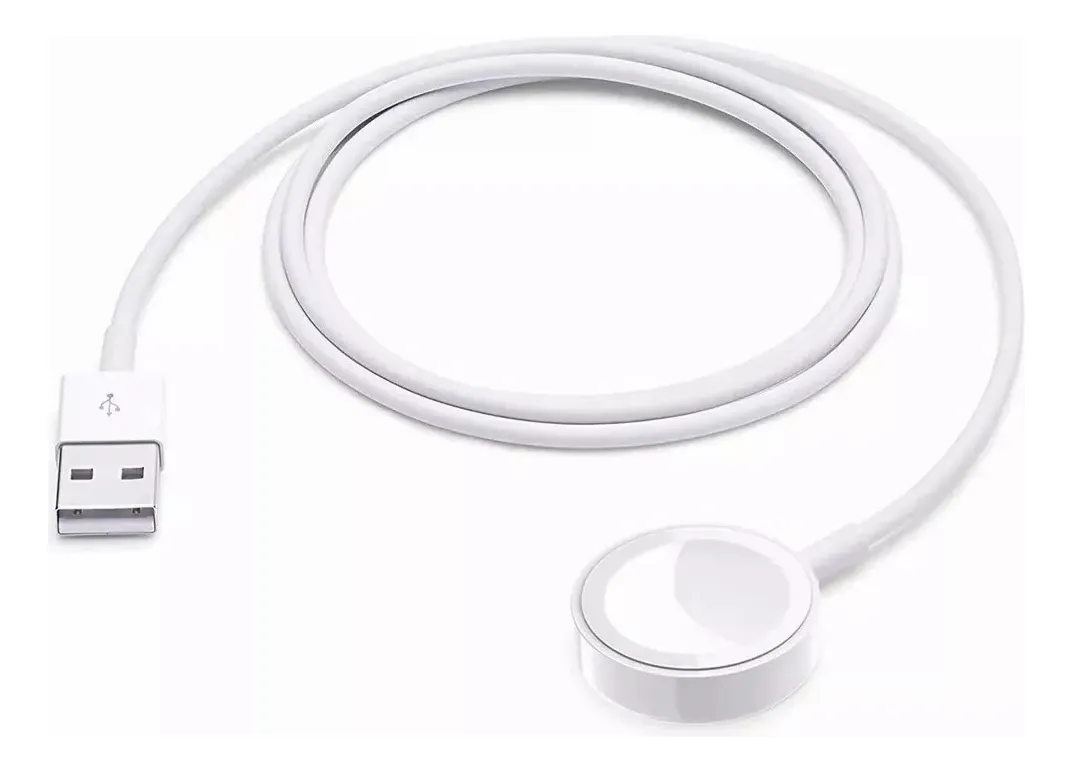 Cargador Magnético USB Para Reloj Inteligente de 1 metro color Blanco compatible con Apple Watch Serie 6 5 4 3 2 Se.