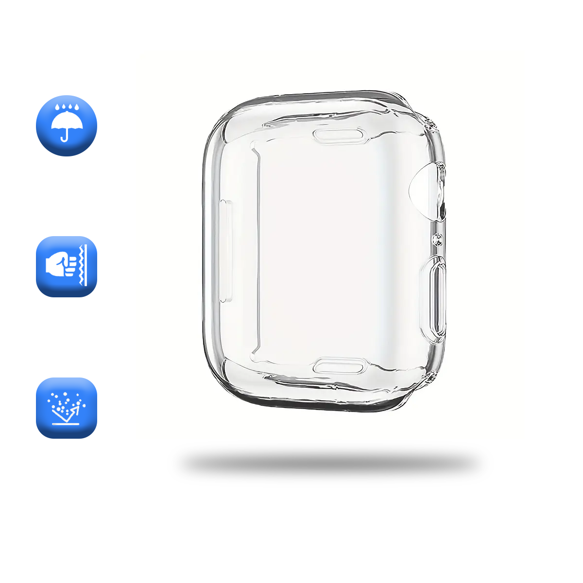 Case Transparente Compatible con Apple Watch 42mm de Alta Resistencia y Sensibilidad Táctil